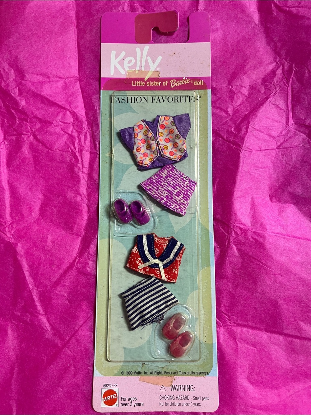 1999 Mattel Kelly Little Sister of Barbie Fashion Favorites set #68230-92